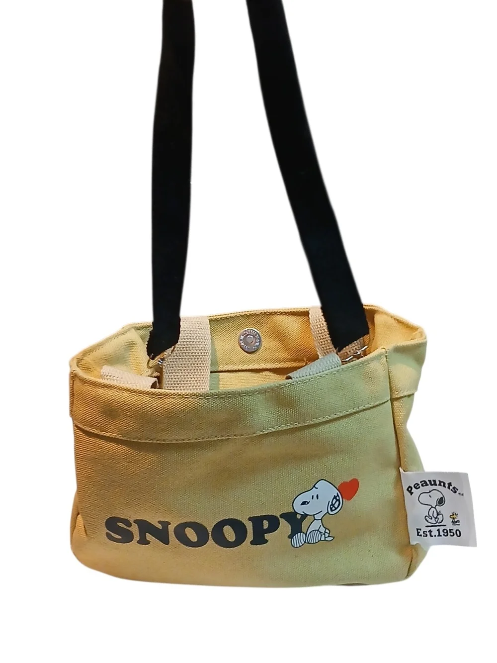 Peanuts -ECO Friendly Snoopy With a Heart on This Khaki Crossbody/Handbag 10 X 7